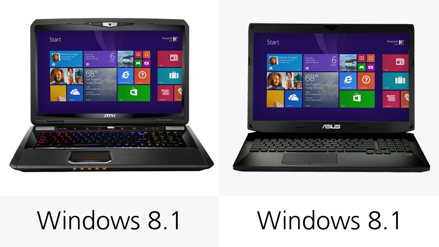 Both machines run on Windows 8.1