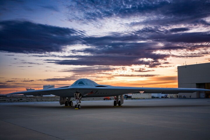 The B-21 is beginning ground engine tests