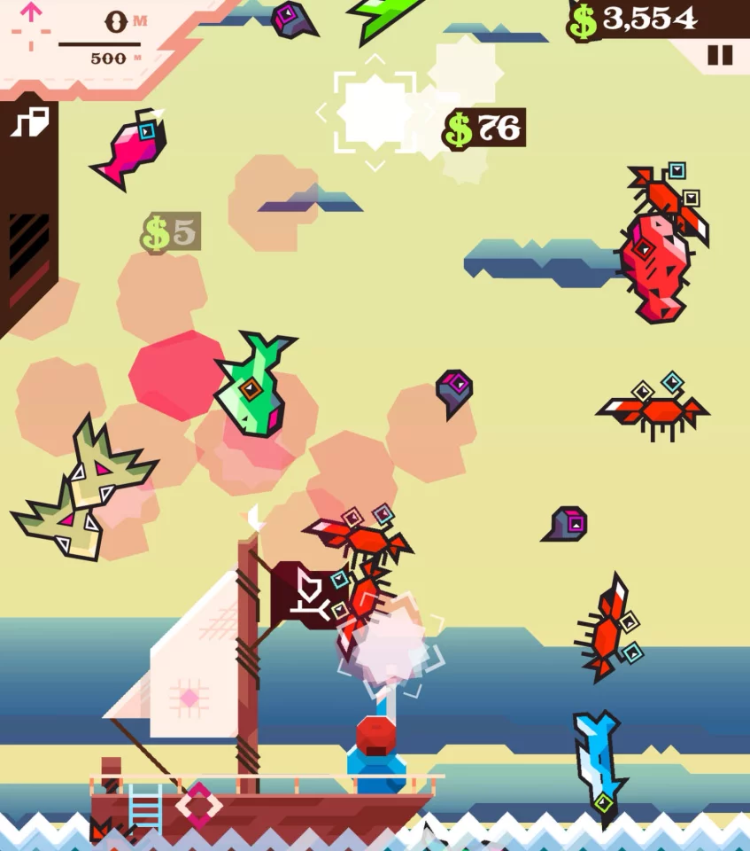 Ridiculous Fishing lives up to its name, as you blast your big catch with a shotgun
