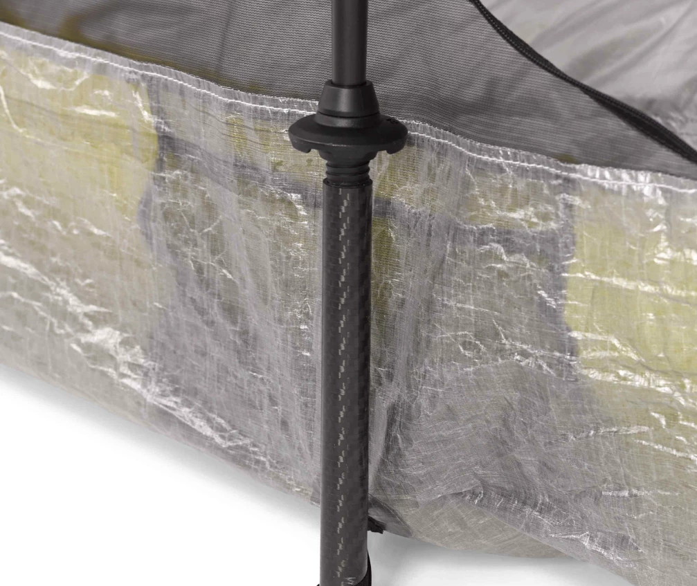 The Mid 1 relies on a trekking pole that measures between 130 and 140 cm and includes a 0.6-oz pole jack to extend shorter poles to the right height