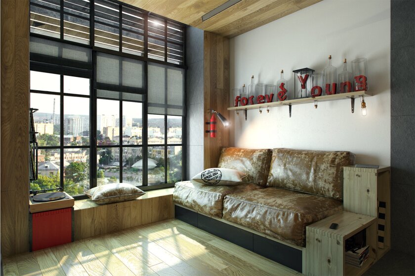 The micro apartment gives a sense of additional room to move