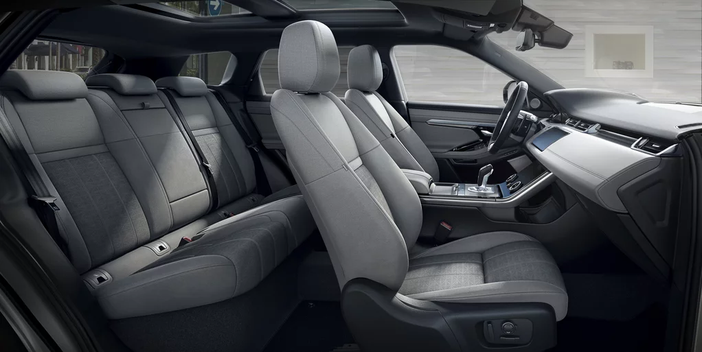 A longer wheelbase makes for more legroom inside the new Range Rover Evoque