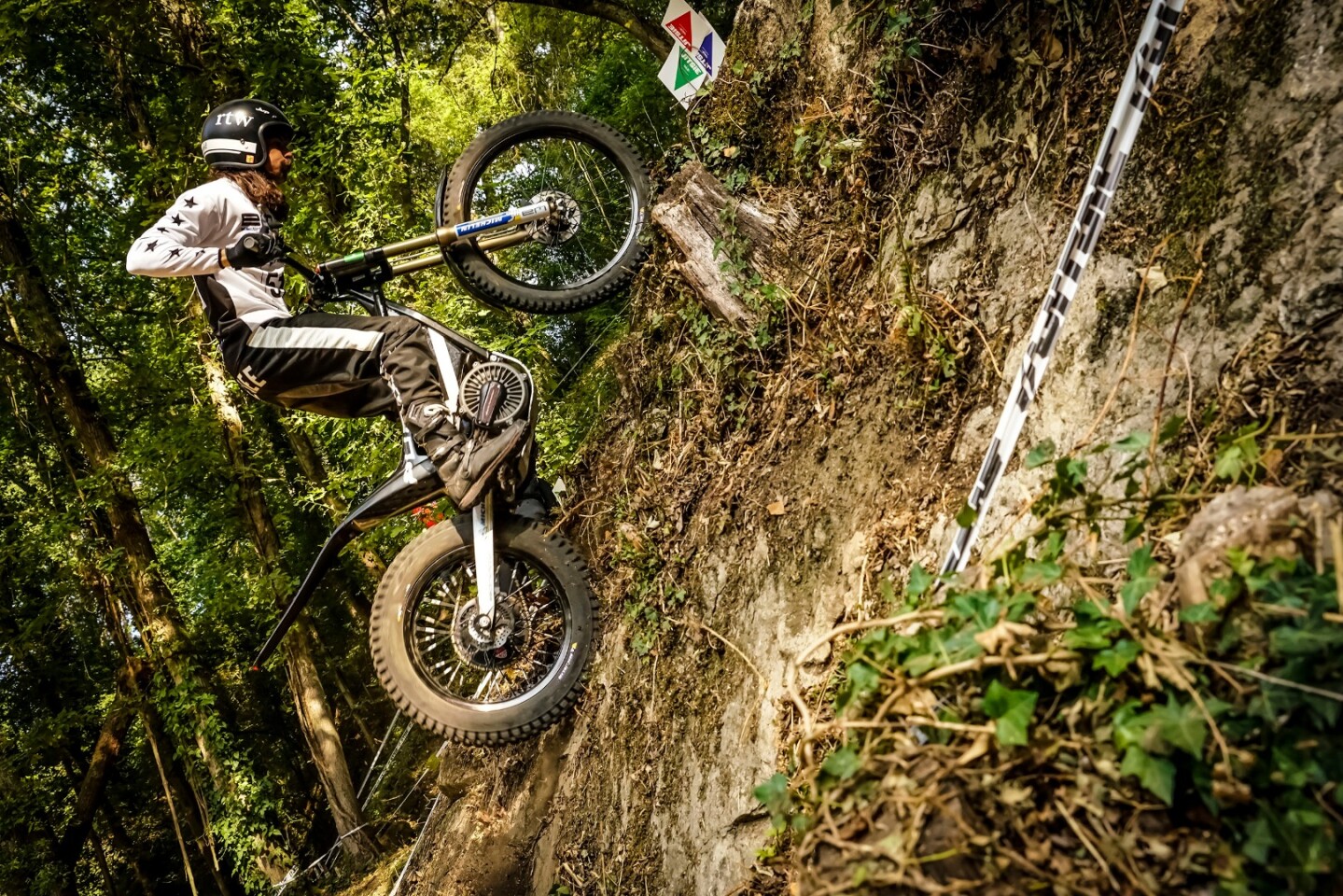 Trial can make for quite a spectacle without requiring expensive infrastructure - as demonstrated here by Christophe Bruand who rode his Electric Motion Sport to third place in the 2018 Trial-E Cup
