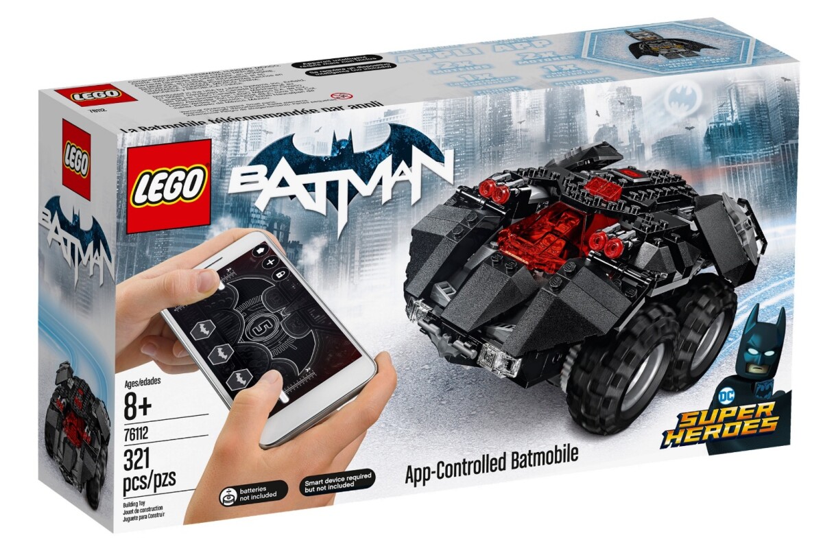 The App-controlled Lego Batmobile can be driven with a smartphone