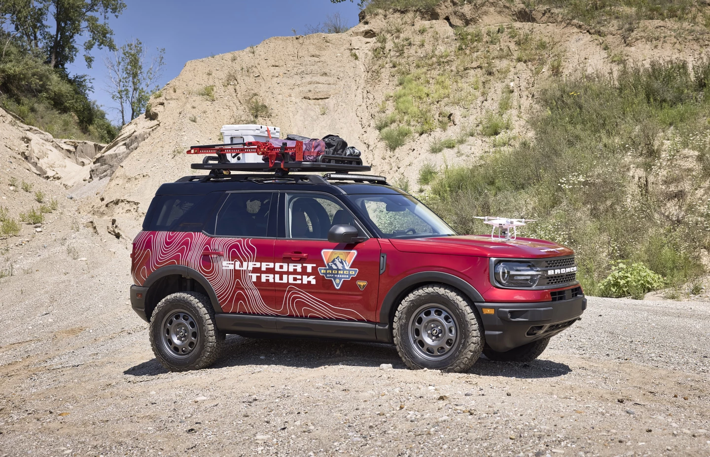A concept with a mission, the Bronco Sport Off-Roadeo Adventure Patrol is designed to provide support at Ford's series of Bronco Off-Roadeo customer events