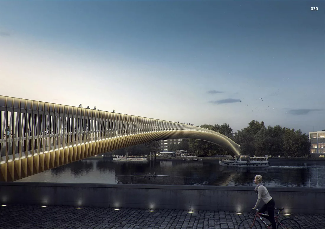 An arching span across the river (Image: NEP Bridge Competition)