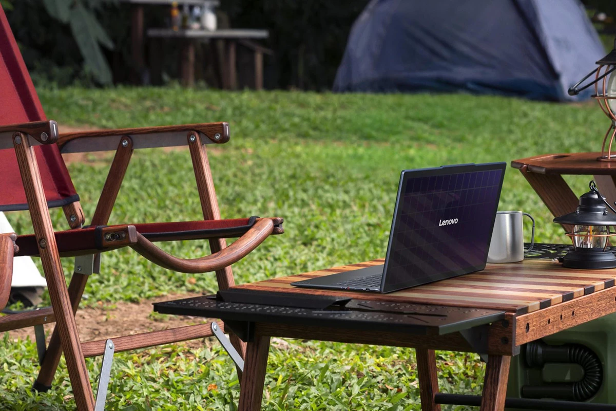 Lenovo's Yoga Solar PC concept packs an efficient solar panel into a slim package for the outdoors