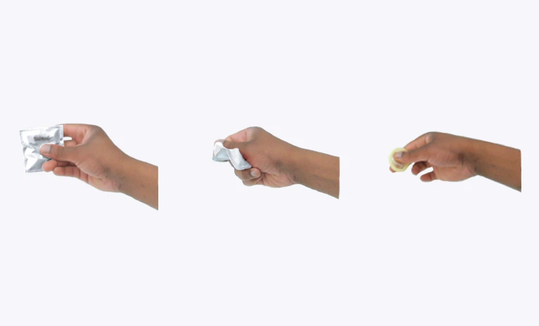 All a person has to do is slide their thumb over the front to break the seal and the condom slips right out, ready to use