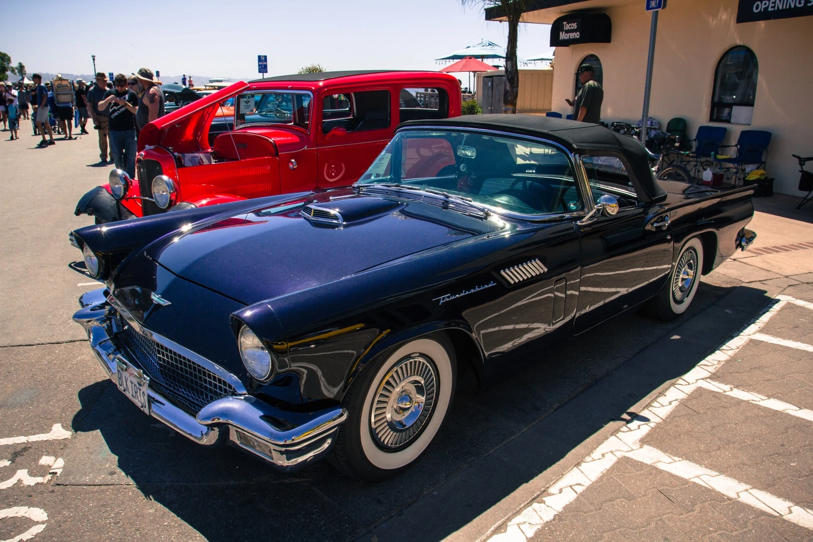 The 1957 Ford Thunderbird is a two-seater coupe built to be a "personal car of distinction" in response to Chevy's Corvette. It was made of mostly existing parts helping it break into the mass market of luxury cars. An option on the Thunderbird were "Dial-o-Matic" four-way adjustable seats, believe it or not