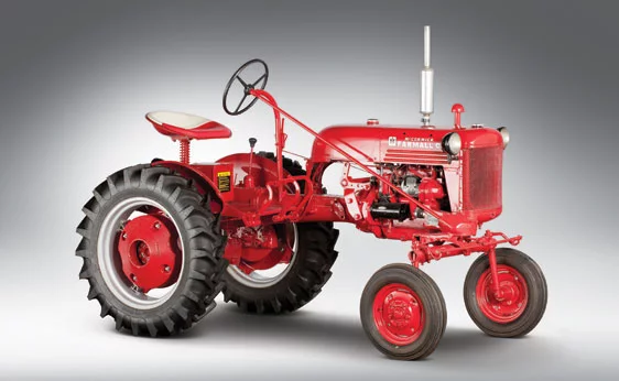 1948 McCormick Farmall Cub Tractor. Powered by a 10 hp, four-cylinder engine, the 1947 Farmall Cub was International Harvester's entry in the compact tractor market, where it proved immensely popular and remained in production until 1975! No hobby farm is complete without one. Expect to pay US$7,000-10,000 for this beautifully restored item.