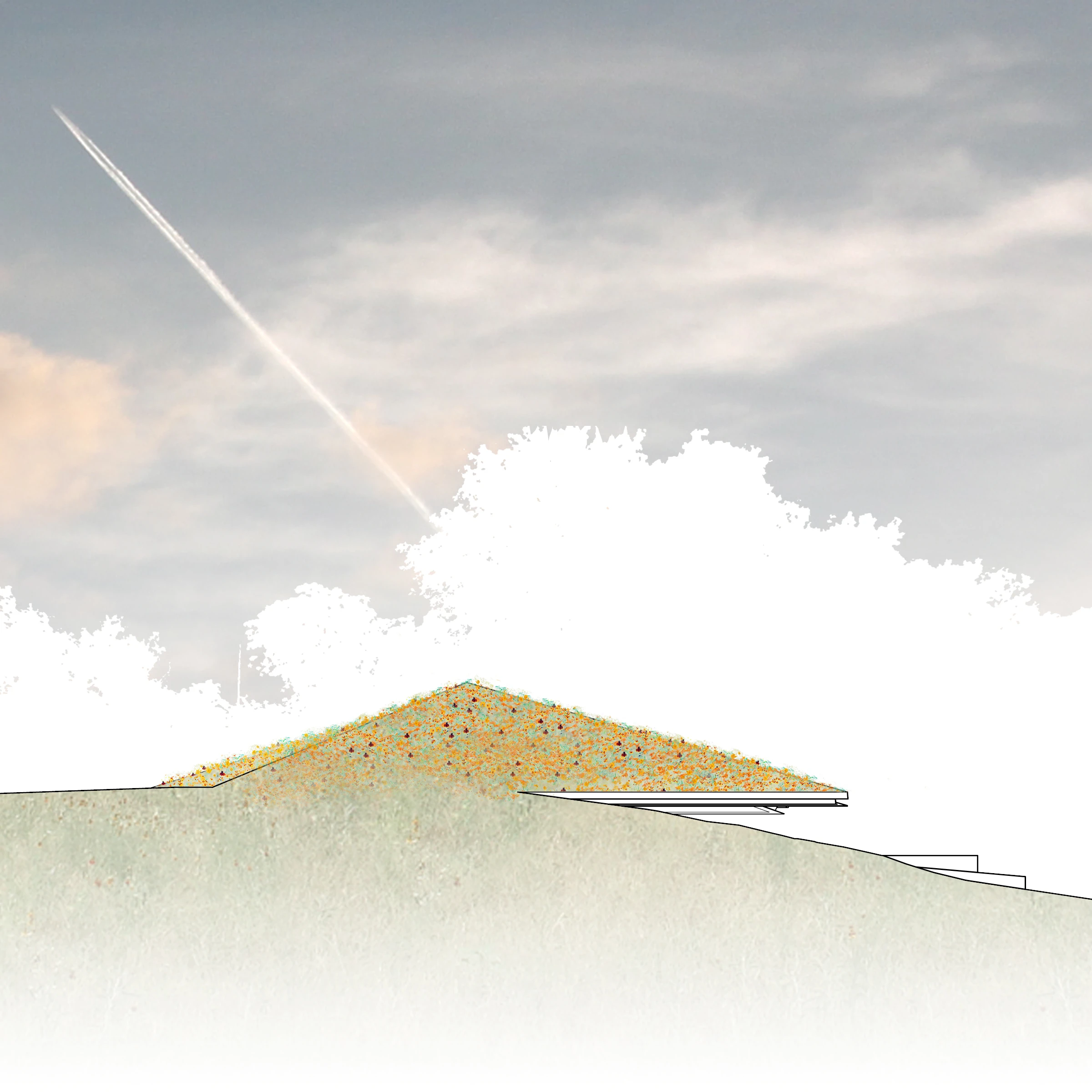 Architectural sketches and drawings of Edgeland Residence