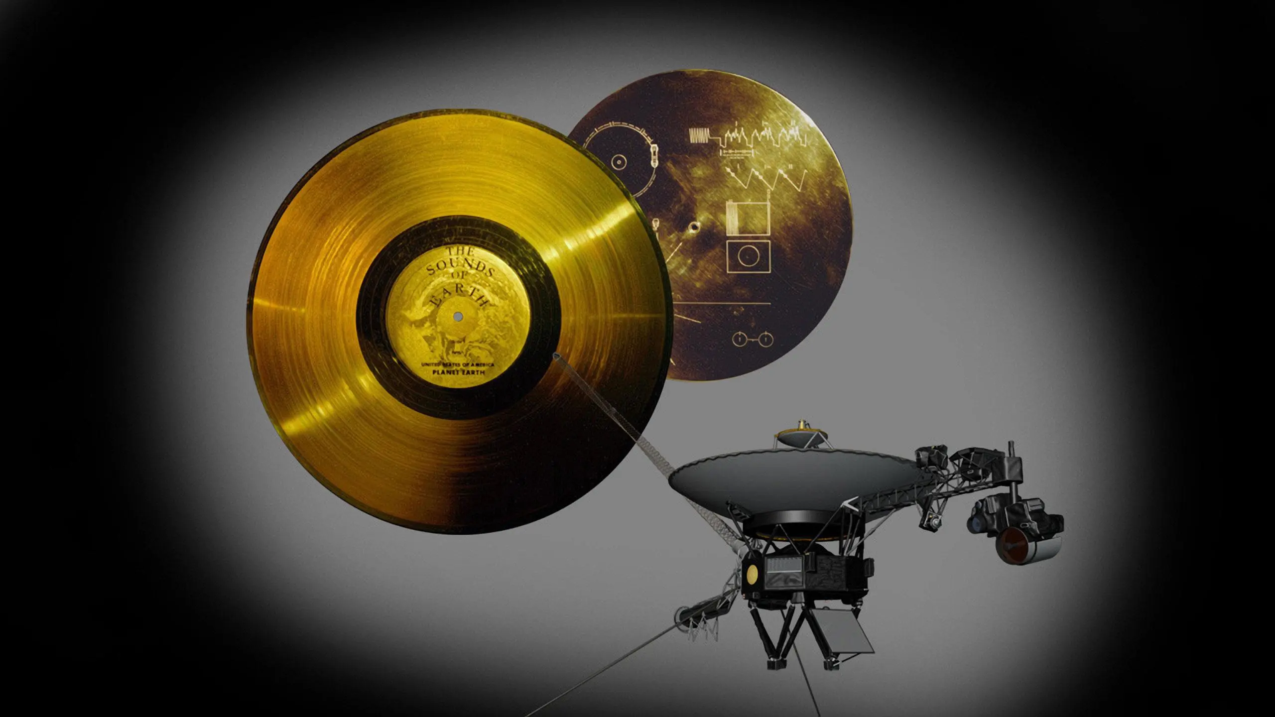 Gold-plated record carried by Voyager 1 containing greetings to any alien civilization that finds it (Image: NASA)