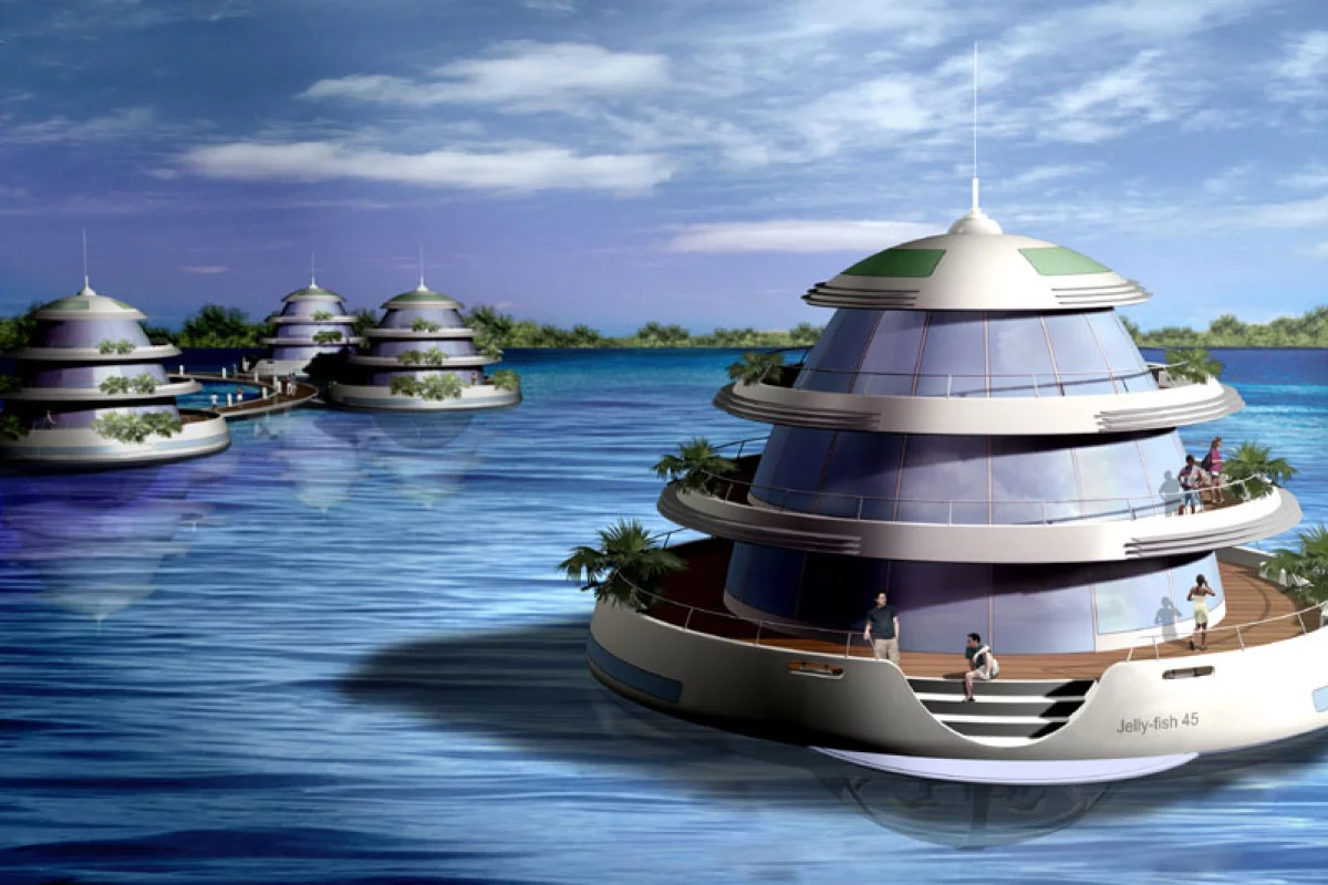 Jelly-fish 45 is among the futuristic designs by Giancarlo Zema