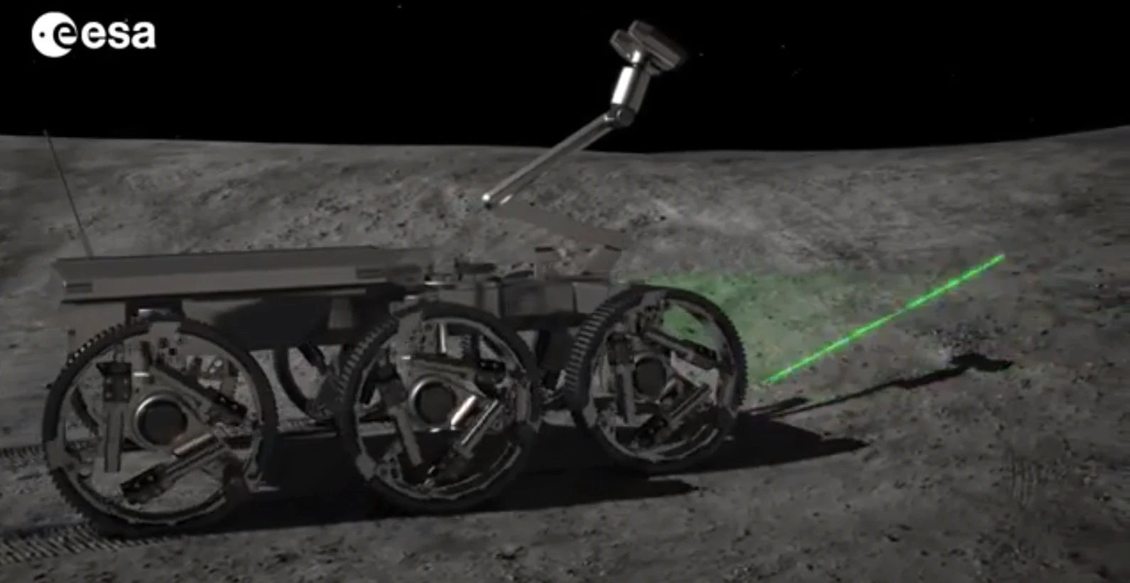 Future rover scanning the terrain by laser