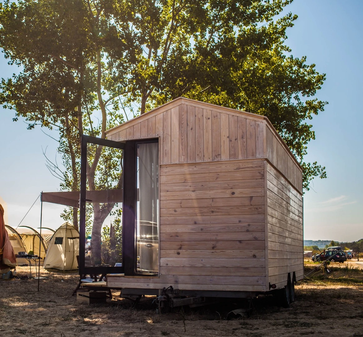 There's plenty of natural light inside thanks to the full-height windows