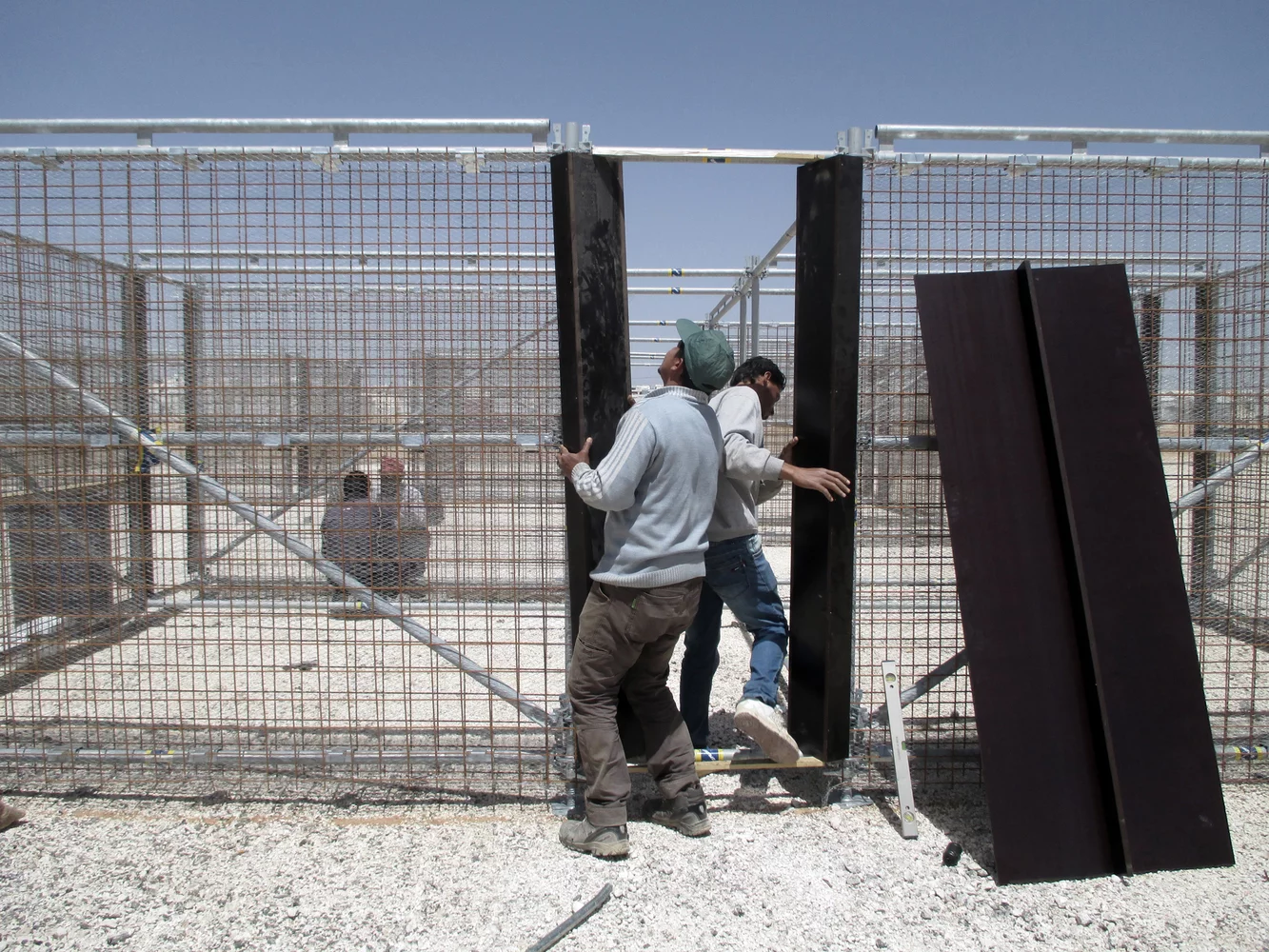 The buildings even have a rudimentary rainwater catchment system installed
