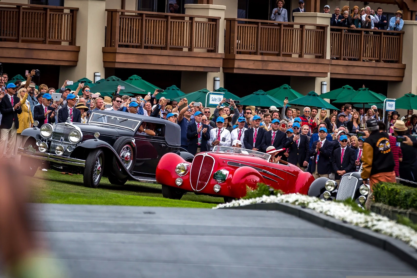 Best of Show finalists hold in the staging area before the winner is announced