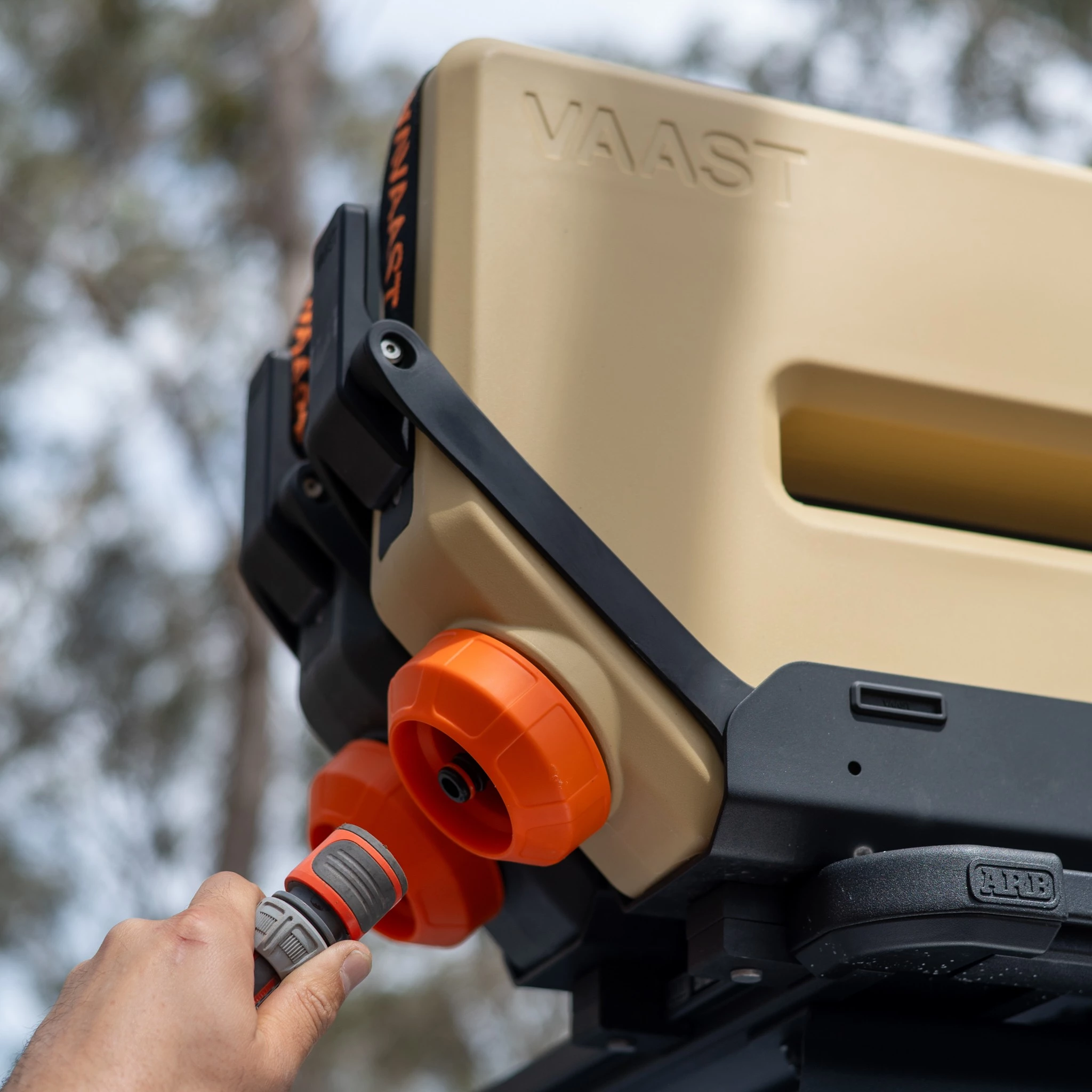 Leave the G-Series tanks in place and fill with a food grade hose and quick-connect adapter