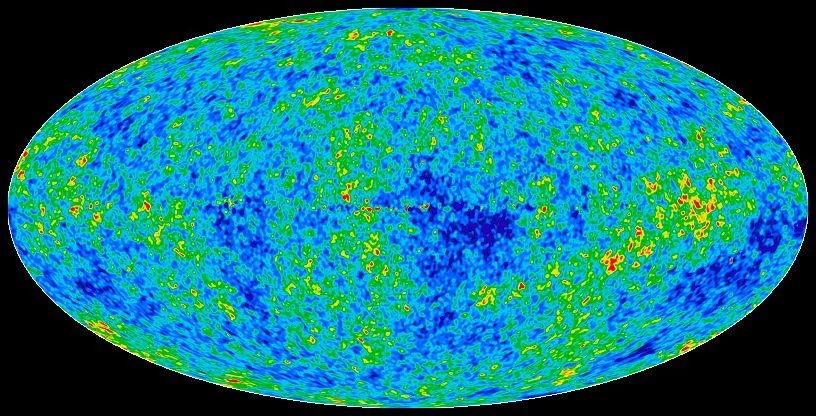 All-sky map of the cosmic microwave background from data from the Wilkinson Microwave Anisotropy Probe - the colors indicate differences of energy of about 0.01 percent (Photo: NASA)