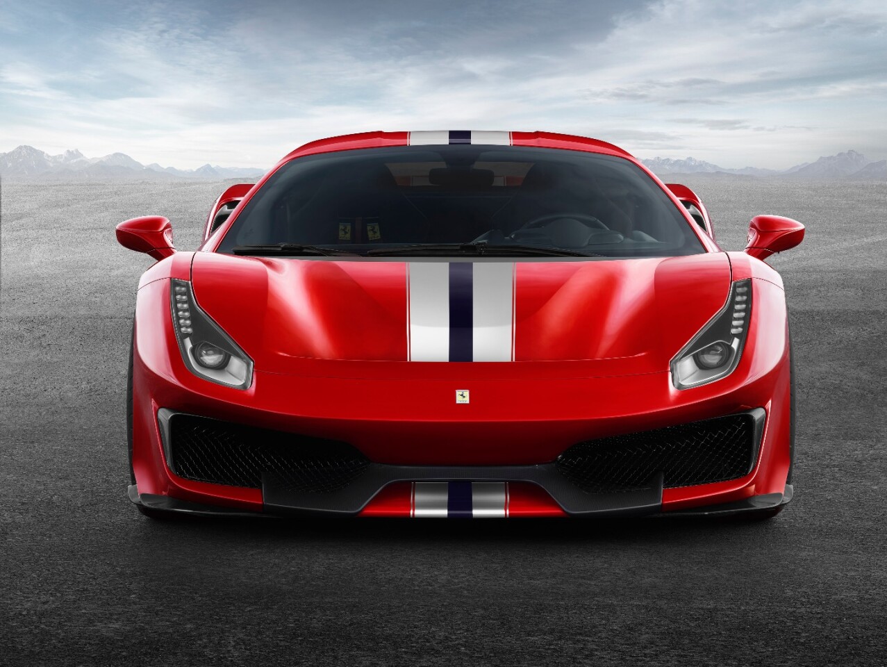 Ferrari 488 Pista: much more aggressive front aeros than its road focused little brother