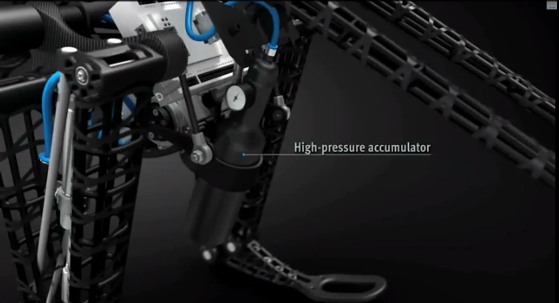 Compressed air can be provided by a small compressor or a high-pressure storage device placed inside the body (Image: Festo)