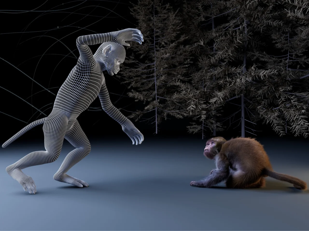 Graphic of uncanny monkey