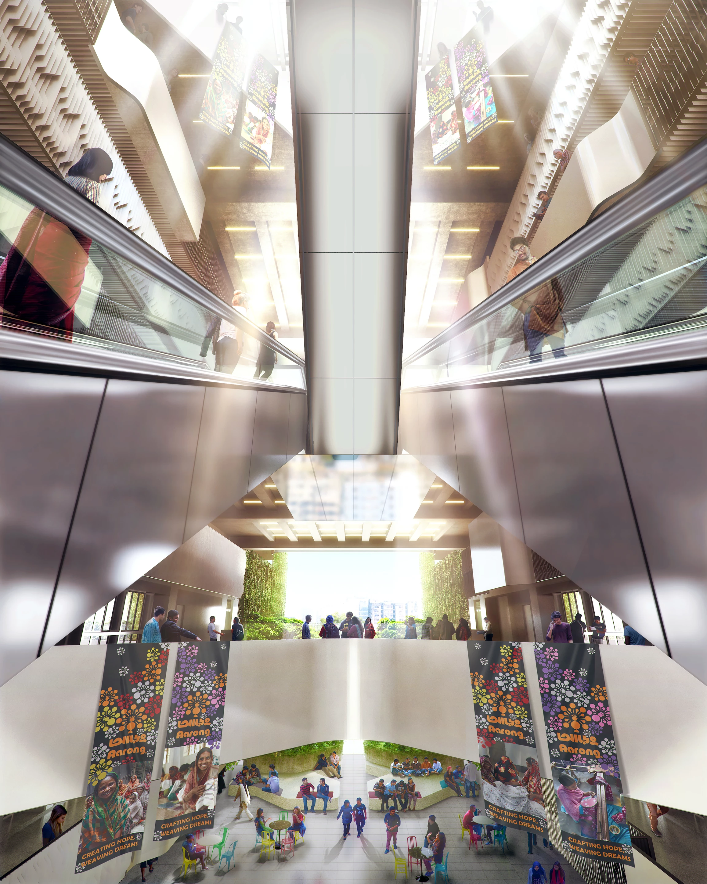 The BRAC University campus' interior will feature a large atrium