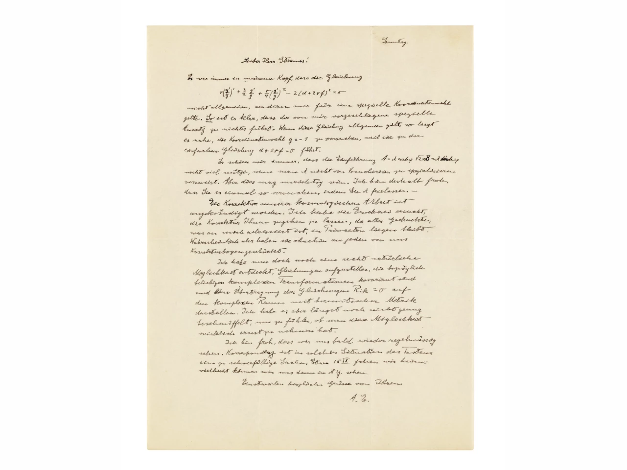 Feeling our way': a densely scientific letter by Albert Einstein. 1945 | Sold for: $18,929 (£15,000) by Christie's on July 16, 2020