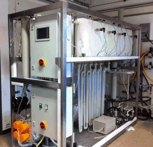 The HCVPT system's heated waste water is diverted to a desalination system, where it vaporizes and purifies salt water