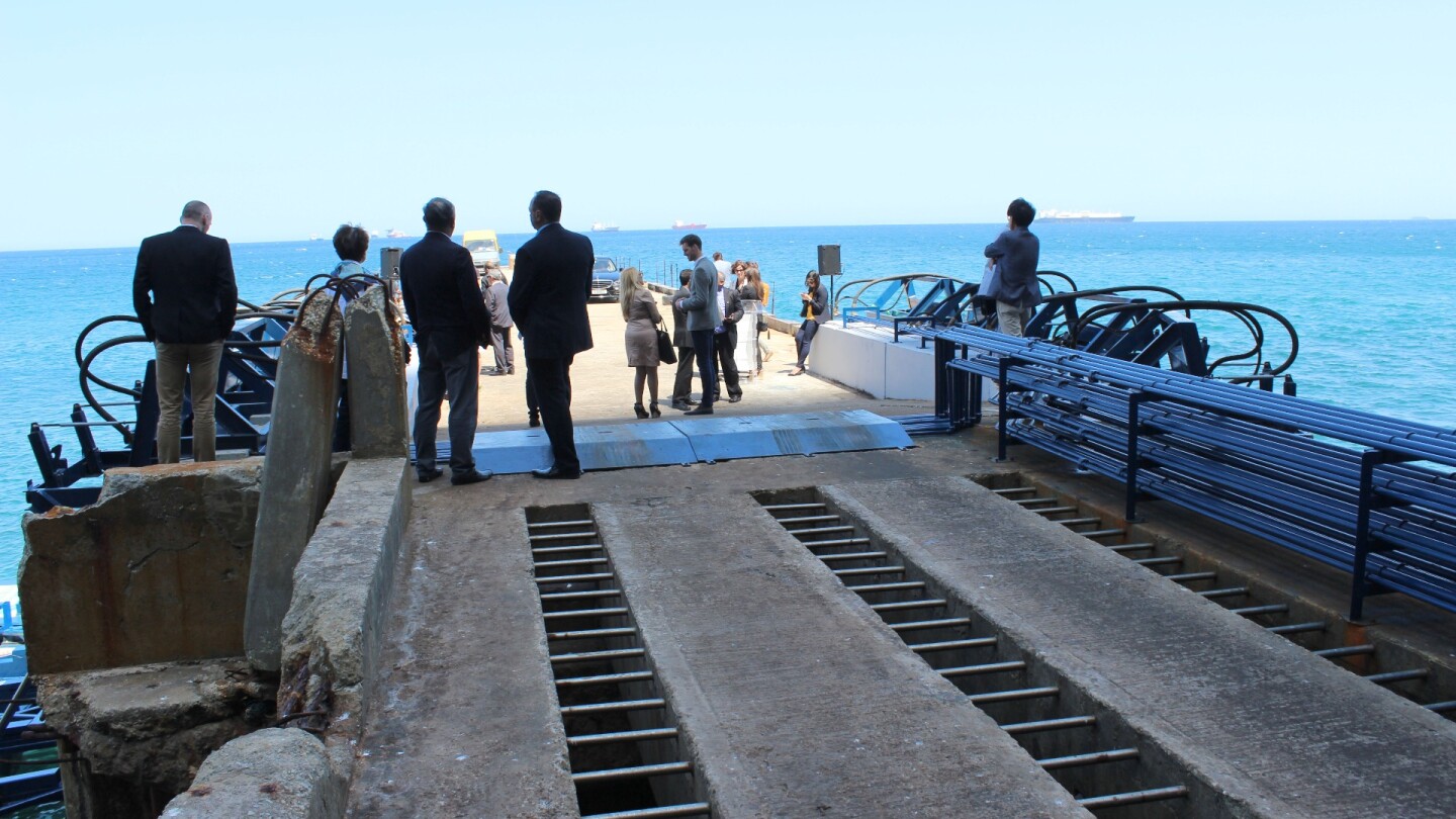 The station is currently made up of four buoys on either side of the jetty, but it will be expanded to generate more power