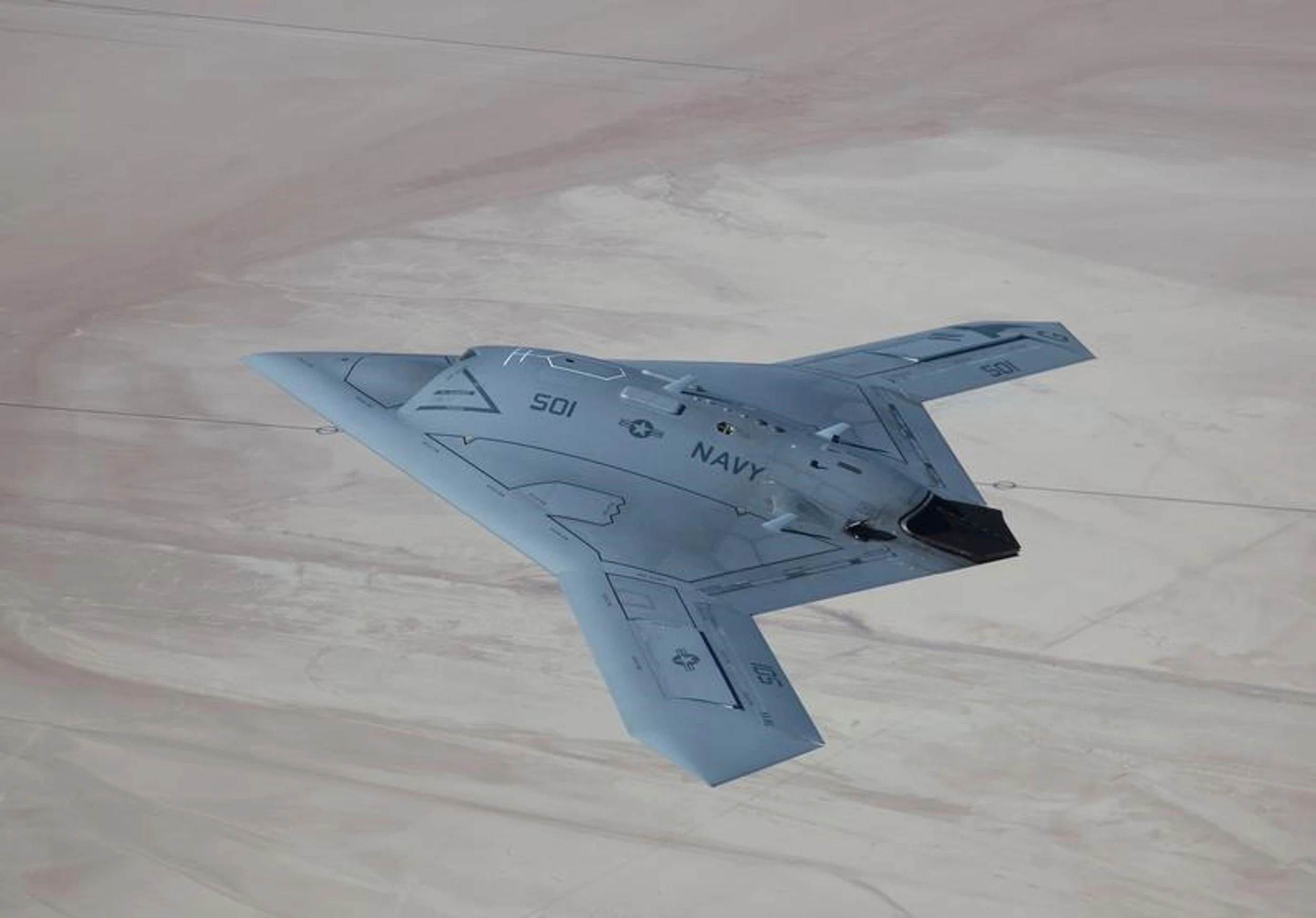 The X-47B in flight tests (Photo: US Navy)