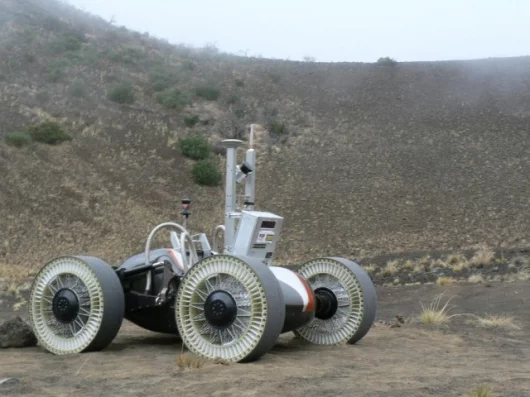 The Michelin Lunar Wheel during testing in Hawaii