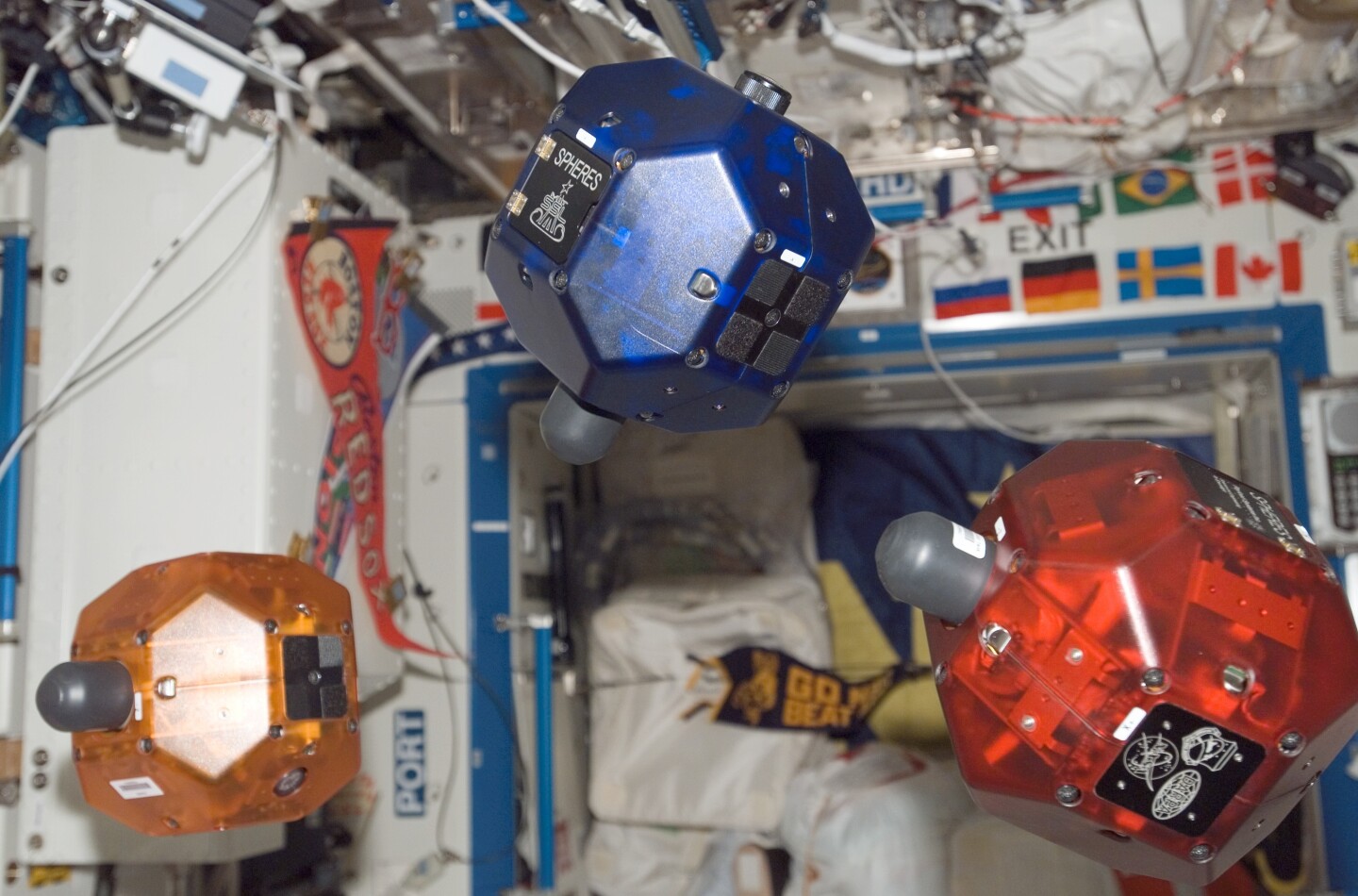 A pair of SPHERES' undergoing testing (Image: NASA)