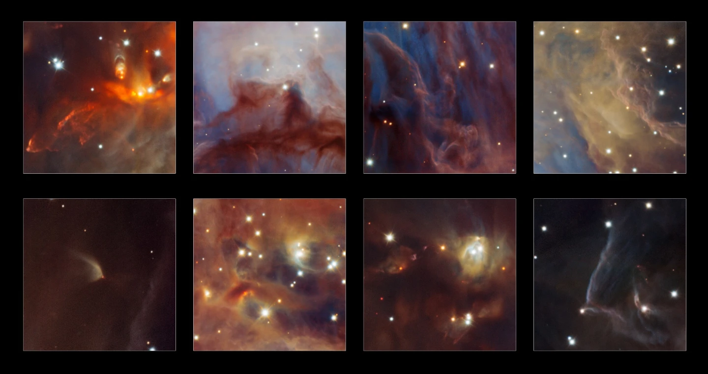 Highlights from the new VLT image of the Orion Nebula