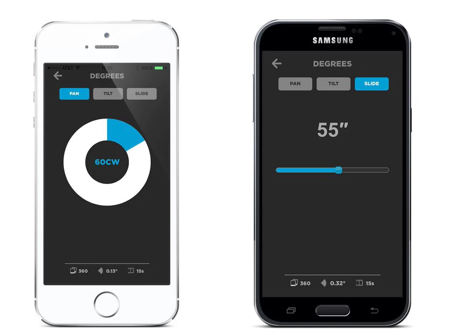 The Radian 2 time-lapse motion-controller can be wirelessly set with an iOS or Android app
