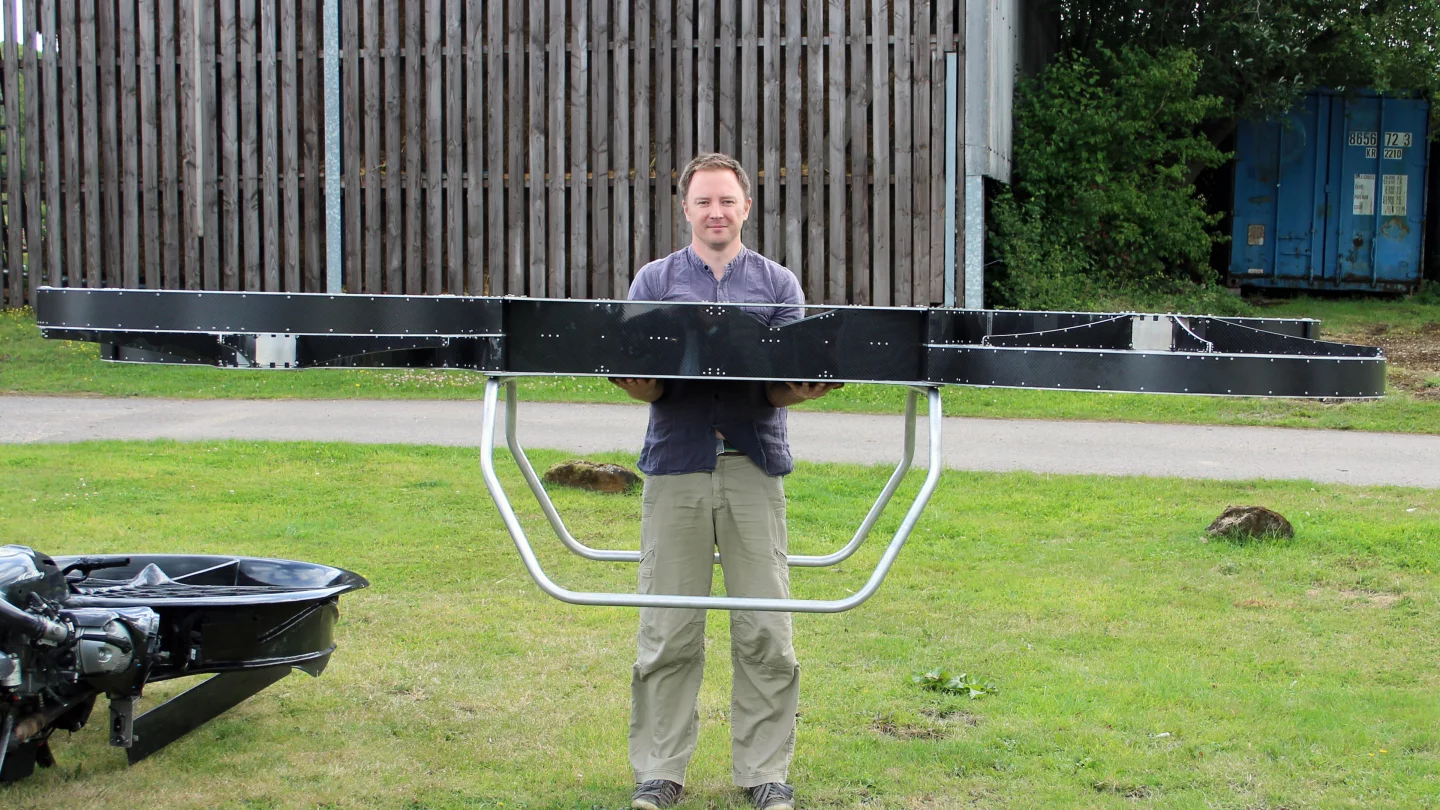 The full-sized Hoverbike is an imposing sight (Photo: Chris Wood/Gizmag)
