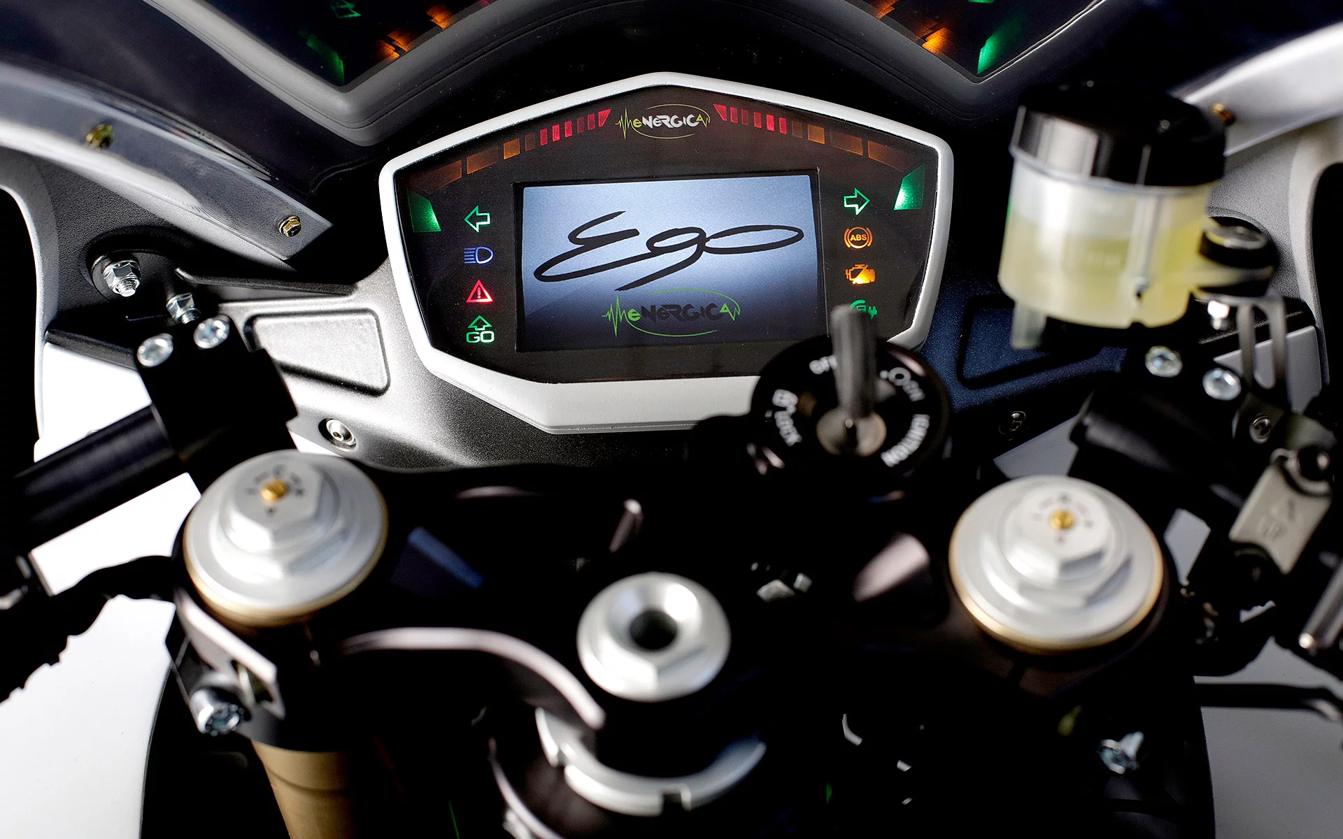 The 2015 Energica Ego electric superbike, with full color TFT dash