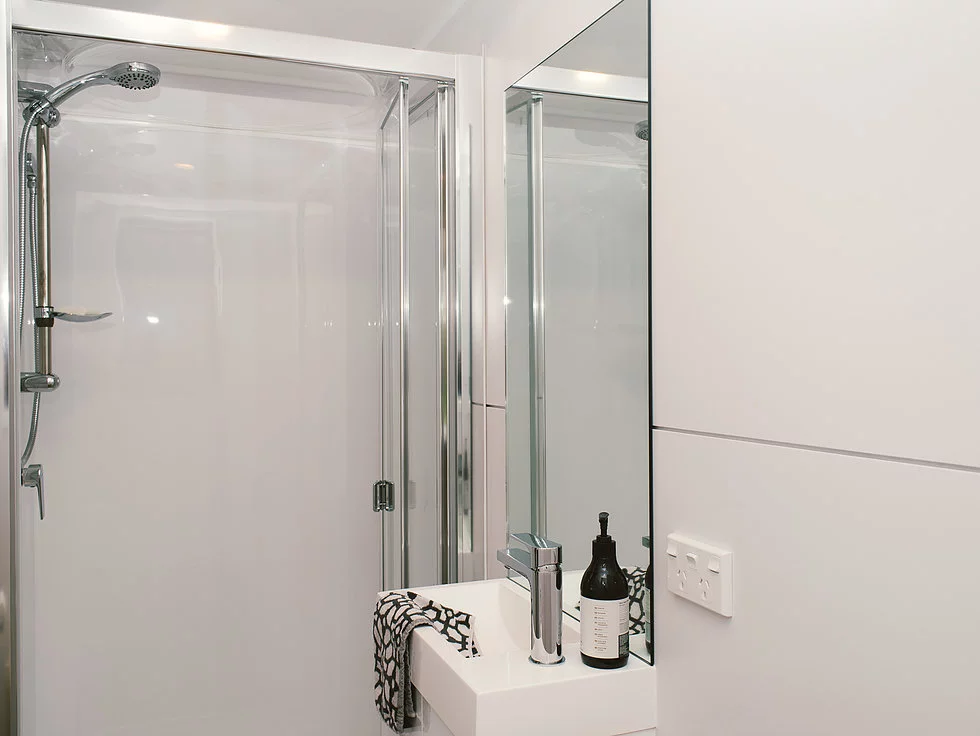 The Buster Tiny House's bathroom