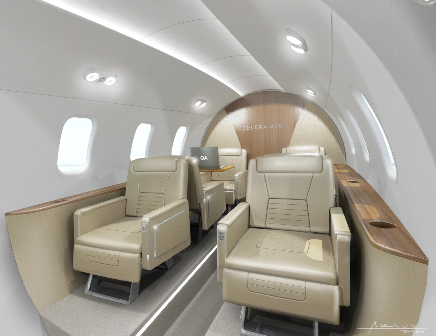 Six passengers ride in first class-style luxury