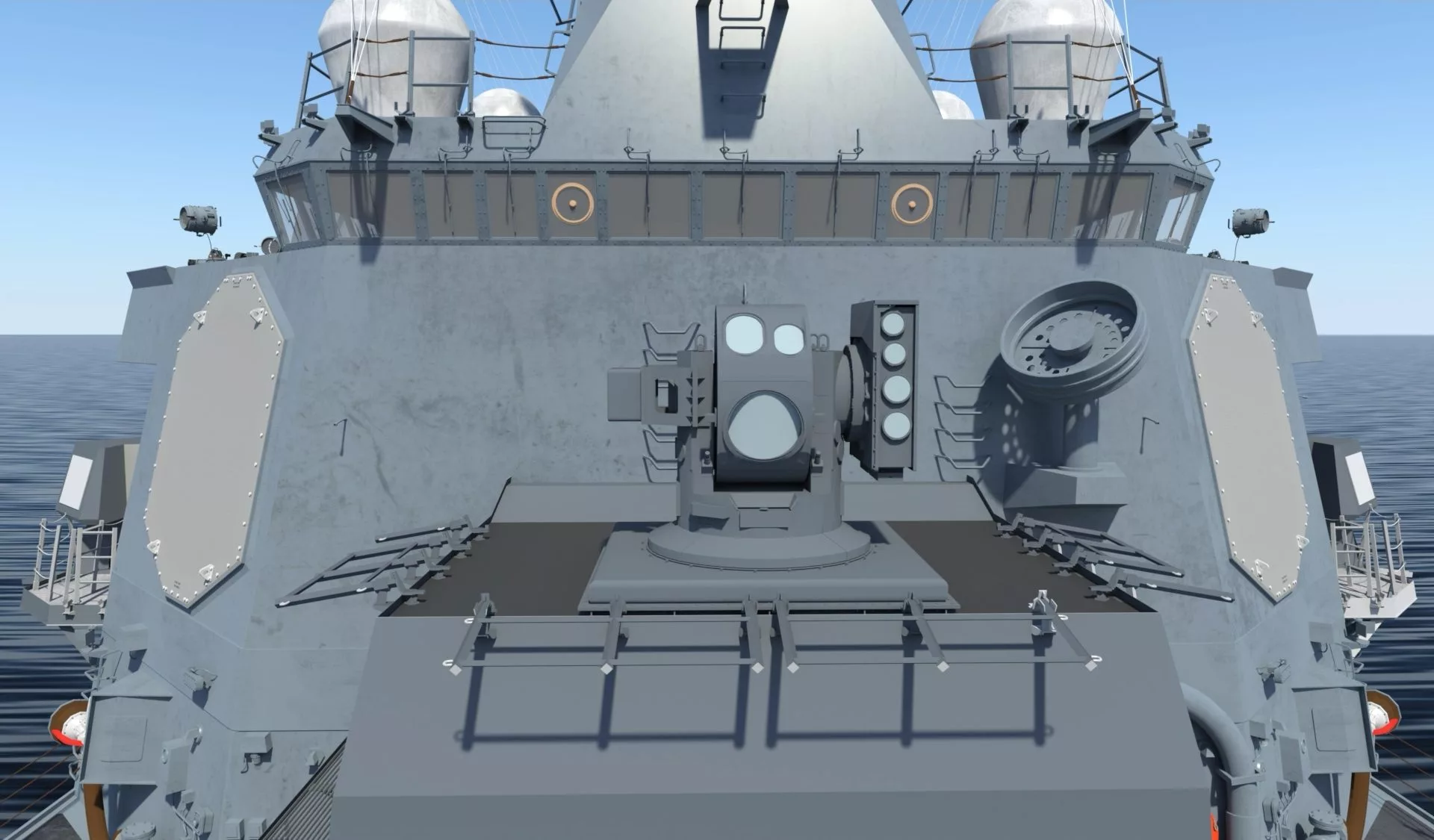The HELIOS laser weapon installed