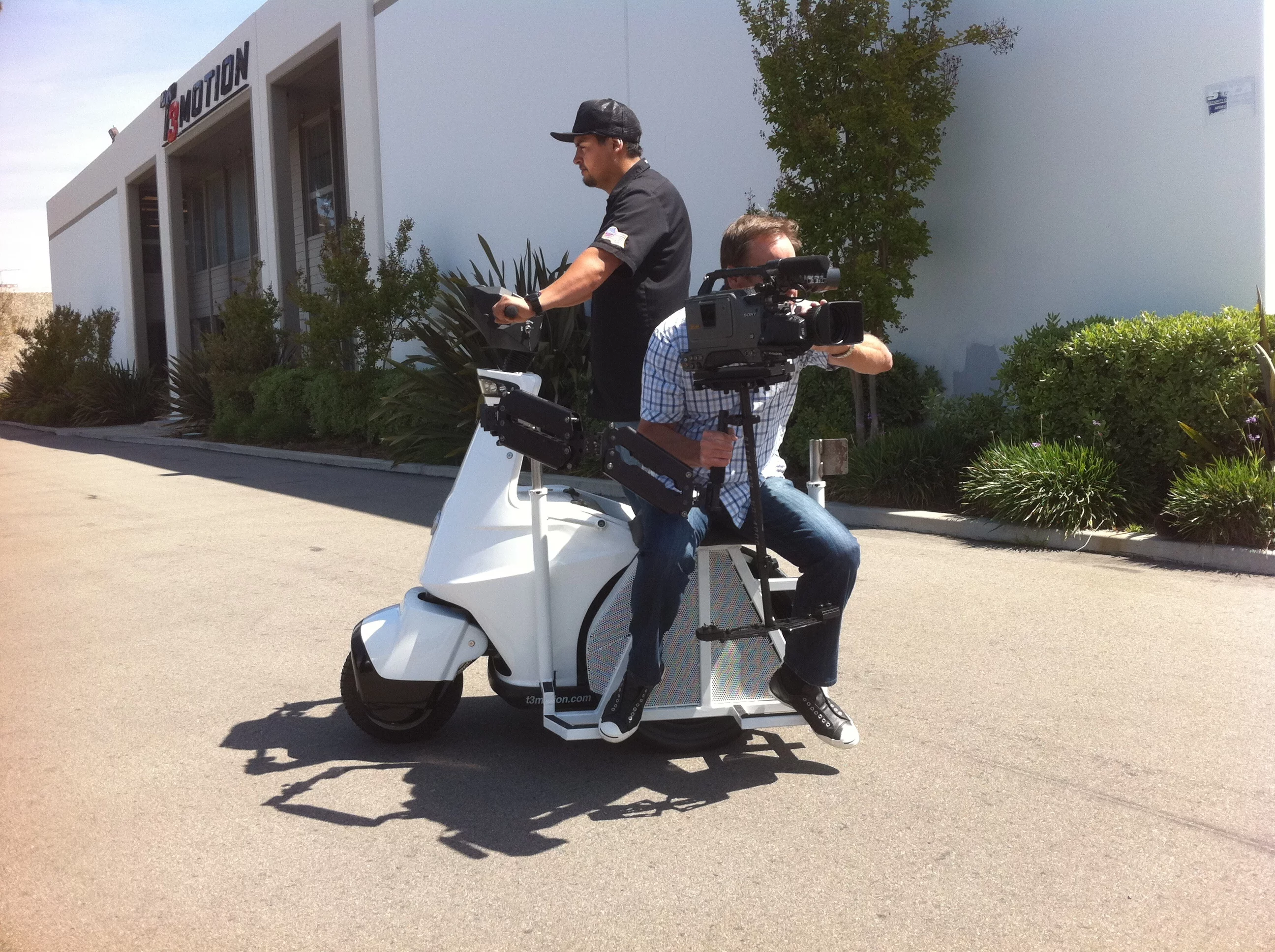 T3 Motion's new T3-MT electric standup vehicle is designed to accommodate camera operators using Steadicam or Glidecam systems