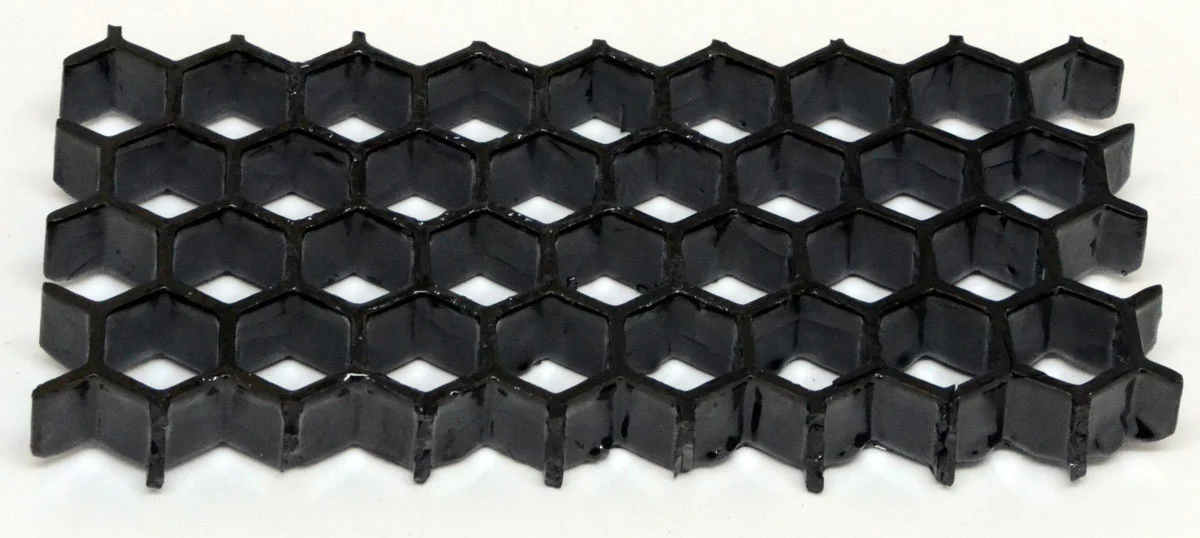 A ceramic honeycomb created with the HRL 3D printing process