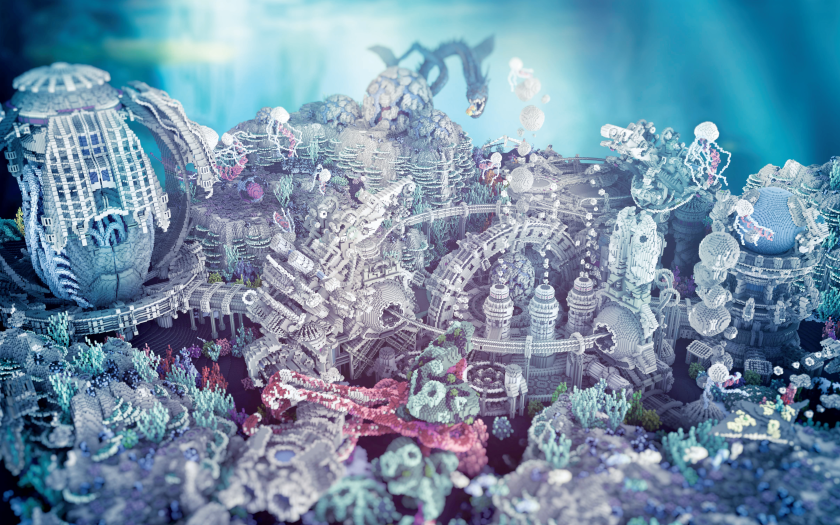 The BlockWorks Team’s Deep Sea (2015) – nine builders, 32 million blocks. six days