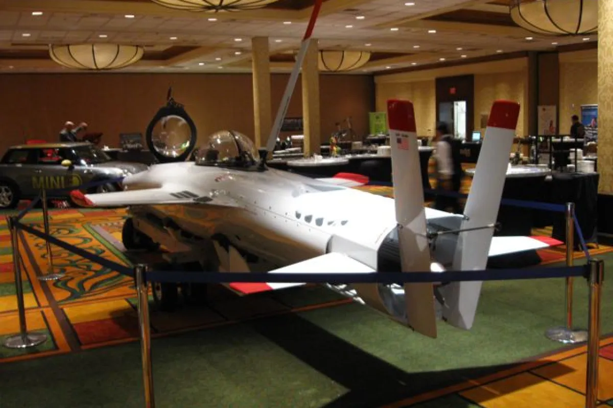 One of two existing Deep Flight Super Falcon submarines, on display at Future of Electric Vehicles