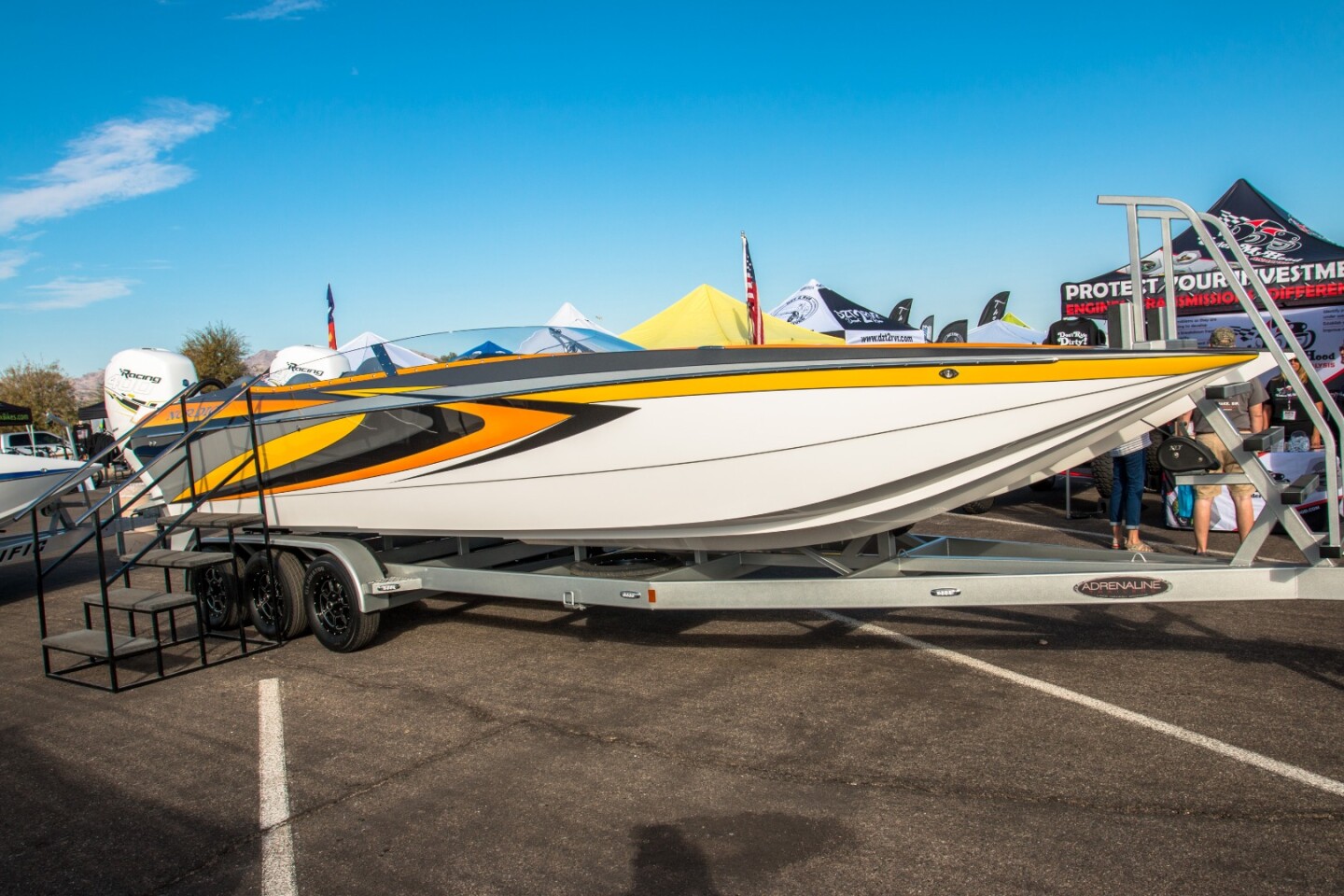Nordic's 28 SS: a super cool carbon/Kevlar 28-ft (8.5-m) that ranks as the fastest catamaran style boat in North America. It'll run you around US$235,000 in this configuration