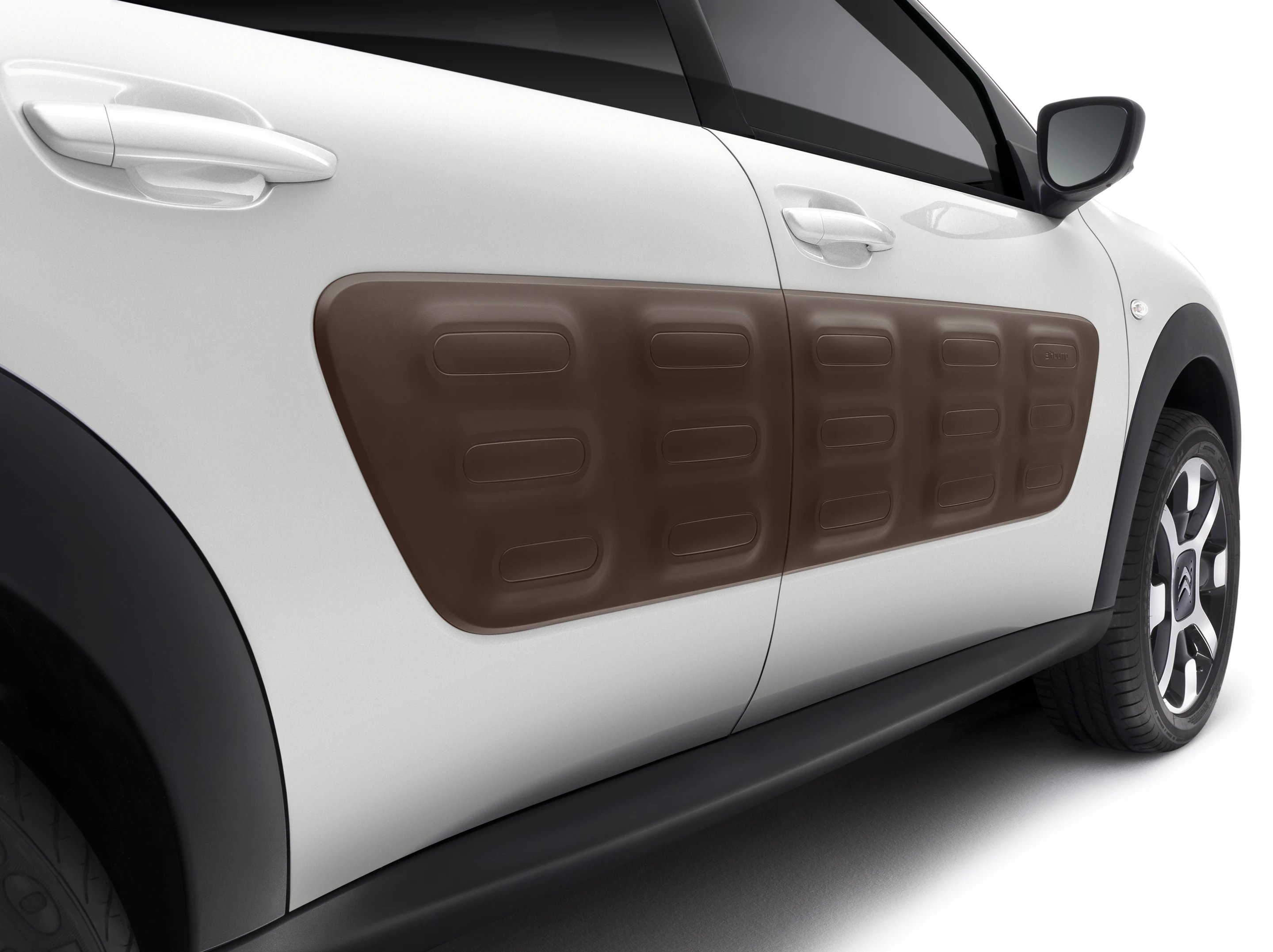 Thermoplastic polyurethane (TPU) gas-filled airbumps are designed to protect the car from shopping carts, parking lot dings or front/rear bumper taps
