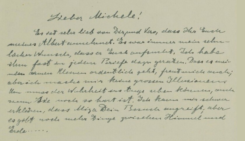 In this letter, dated December 1916, Albert Einstein discusses the cosmological constant, a concept equal to the energy density of the vacuum of space. The concept of a static universe was the accepted view at the time and Einstein later abandoned the concept after Hubble's 1929 discovery that the universe is expanding. The letter sold for $377,635 (GBP £293,000) at a Christies auction on July 12, 2017