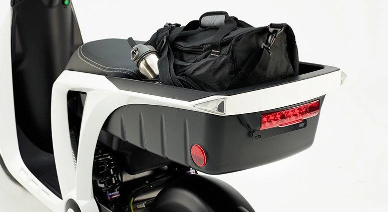 The GenZe 2.0 e-scooter offers plenty of storage