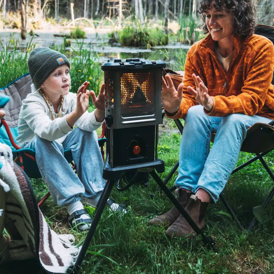 The Skullet serves as a camp heater and fireplace for chilly days and nights