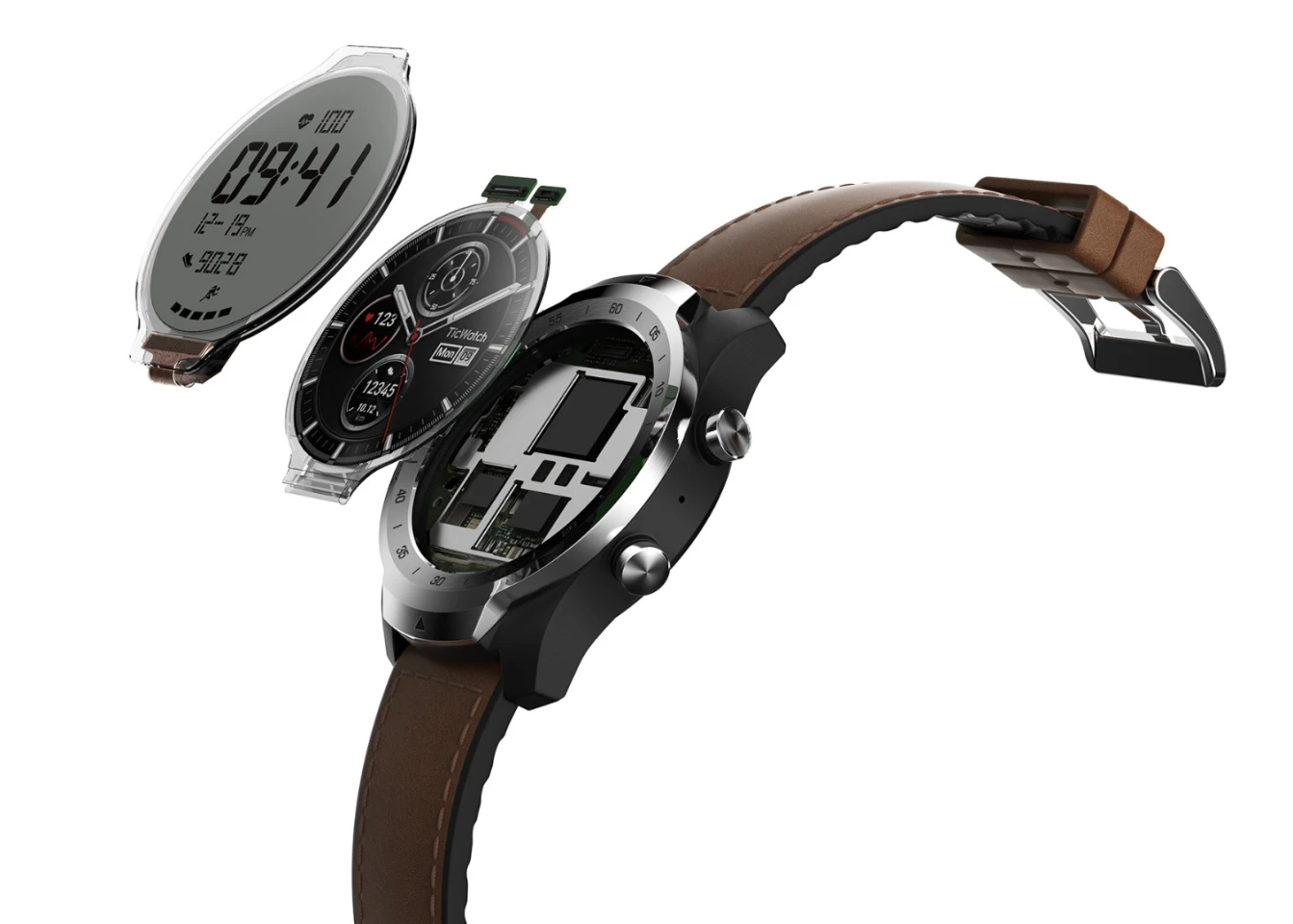 The main selling point of the Ticwatch Pro is that dual-layer display